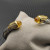 David Yurman 7mm Gold-Tone End Caps Sterling Silver Cable Cuff Bracelet Yellow Diamonds
