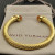 David Yurman 7mm Gold-Tone Cable Cuff Bracelet Champagne Diamonds