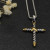 David Yurman Gold and Silver Cross Pendant Necklace with Cable Details