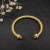 David Yurman Gold Tone 7mm Yellow Diamond End Cuff Bracelet