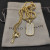 David Yurman Gold Pav&Atilde;&copy; White Diamond Tag Necklace 3mm Chain