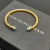 David Yurman 6mm Gold Turquoise Cable Cuff Bracelet