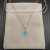 David Yurman 17.8mm Gold Round Turquoise Diamond Necklace
