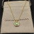 David Yurman Gold Square Green Diamond Pendant Necklace, 1.5mm Chain, Length 45cm + 5cm