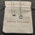 David Yurman Silver Diamond Letter E Round Pendant Necklace, Length 42cm + 3cm + 3cm