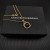 David Yurman Gold 14mm Square Black Diamond Necklace
