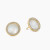 David Yurman 14mm Gold Mother-Of-Pearl Diamond Circle Stud Earrings