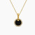 David Yurman 17.8mm Gold Round Black Onyx Diamond Necklace