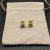David Yurman 8mm Gold Four-Prong Purple Diamond Stud Earrings
