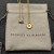 David Yurman Silver Diamond Letter E Round Pendant Necklace, Length 42cm + 3cm + 3cm