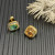 David Yurman 7mm Gold Square Green Diamond Stud Earrings
