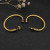 David Yurman Large Gold Single Twist Cable Hoop Earrings 4cm Inner