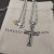 David Yurman Double Cable Cross Necklace with Black Diamonds