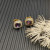 David Yurman 7mm Gold Square Purple Diamond Stud Earrings