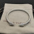 David Yurman Silver 4mm Cable Diamond Lattice Cuff Bracelet