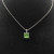 David Yurman Sterling Silver 11mm Four-Prong Green Diamond Necklace