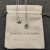 David Yurman Silver Diamond Letter D Round Pendant Necklace, Length 42cm + 3cm + 3cm