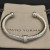 David Yurman 7mm Sterling Silver Cable Cuff Bracelet with Bead End Caps White Diamonds