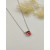 David Yurman Silver 8mm Four-Prong Red Diamond Necklace Adjustable 42+3+3cm