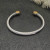 David Yurman 5mm Gold Cable Bracelet with Faceted Edge Design and Champagne Diamonds