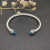 David Yurman 5mm Cable Classics Rotating Blue Diamond Cuff Bracelet