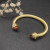David Yurman Gold Tone 7mm Champagne Diamond End Cuff Bracelet