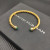 David Yurman 6mm Gold Malachite Cable Cuff Bracelet
