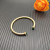 David Yurman 4mm Gold Deep Green Diamond Bangle Bracelet