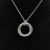 David Yurman 26mm Silver Circle Diamond Accent Sweater Necklace, 1.5mm Chain, Adjustable 90cm Length