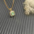 David Yurman Gold Square Green Diamond Pendant Necklace, 1.5mm Chain, Length 45cm + 5cm