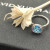 David Yurman Four-Prong Square Blue Diamond Ring