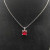David Yurman Sterling Silver 11mm Four-Prong Red Diamond Necklace