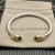David Yurman 5mm Silver Cable Bracelet with Gold Station and Five-Row Pav&Atilde;&copy; Purple Diamond Accent