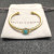 David Yurman Gold Tone 4mm Cable Square Blue Diamond Cuff Bracelet