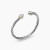 David Yurman 5mm Gold and Silver Pav&Atilde;&copy; Diamond Round Cuff Bracelet, Fits Wrist Size 16cm - 20cm