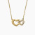 David Yurman Gold-Tone Double Heart Diamond Pendant Necklace