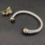 David Yurman 7mm Gold and Silver Double End Cap Red Diamond Cable Bracelet