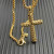 David Yurman Gold Chevron Cross White Diamond Necklace