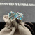 David Yurman 11mm Hexagon Diamond Blue Crystal Stud Earrings