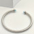 David Yurman 4mm Sterling Silver Blue Diamond Bangle Bracelet