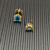 David Yurman 8mm Gold Four-Prong Blue Diamond Stud Earrings
