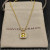 David Yurman Gold Square Yellow Diamond Pendant Necklace, 1.5mm Chain, Length 45cm + 5cm