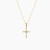 David Yurman Gold Small Modern Cross Diamond Pendant Necklace