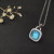 David Yurman 14mm Cushion-Cut Center Stone Necklace with Blue Pav&Atilde;&copy;