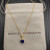 David Yurman 17.8mm Gold Round Lapis Lazuli Diamond Necklace