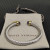 David Yurman 7mm Gold-Tone End Caps Sterling Silver Cable Cuff Bracelet Purple Diamonds