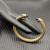 David Yurman 7mm Gold-Tone Cable Cuff Bracelet Purple Diamonds
