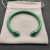 David Yurman 5mm Green Colorful Enamel Cuff Bracelet, Fits Wrist Size 16cm - 20cm