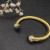 David Yurman 7mm Gold Cable Cuff Bracelet with Purple Diamond End Caps and Inlay