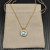 David Yurman Gold Square Blue Diamond Pendant Necklace, 1.5mm Chain, Length 45cm + 5cm